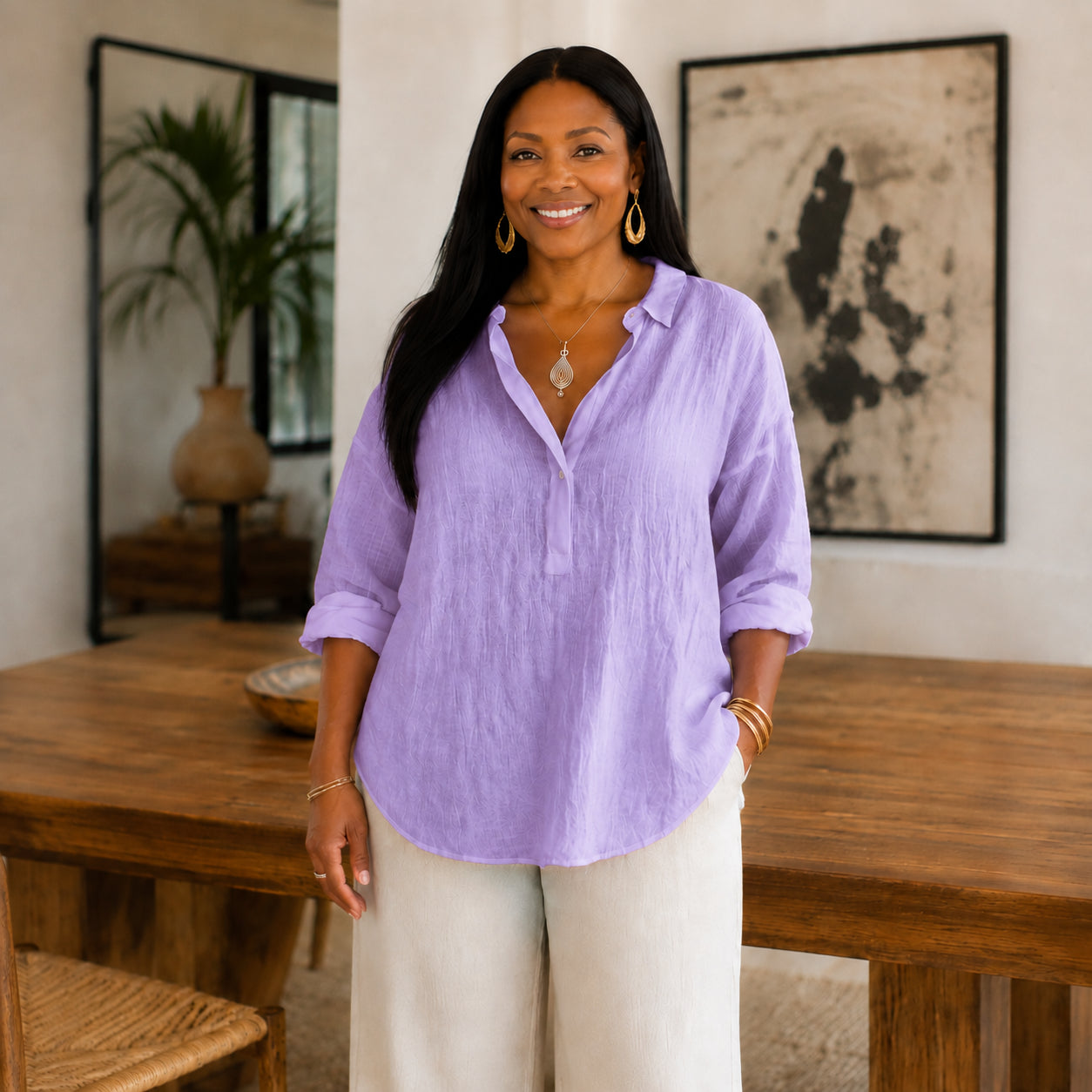 Women's Casual  V-Neck Blouse