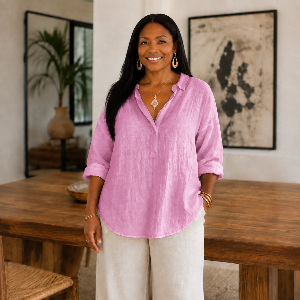 Women's Casual  V-Neck Blouse