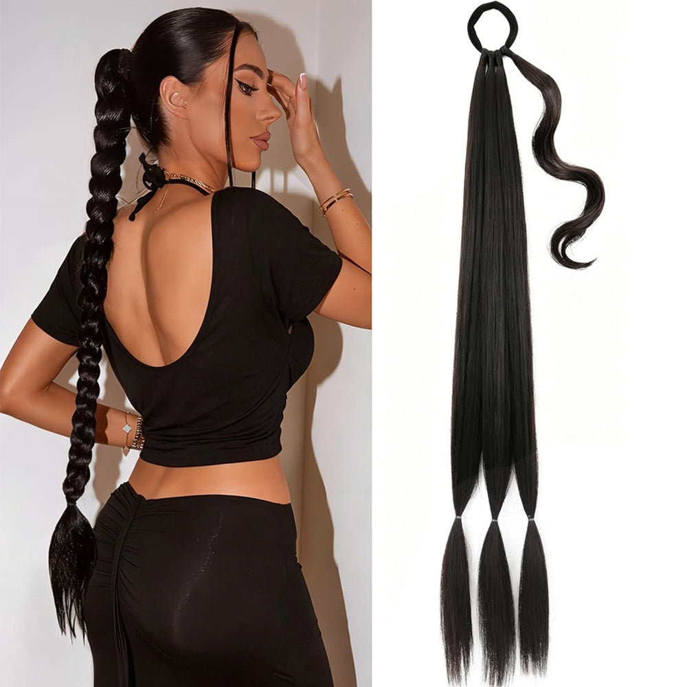 🔥Hot Sale 49% OFF - 💇‍♀️DIY Long Braid Ponytail Extension with Elastic Tie✨