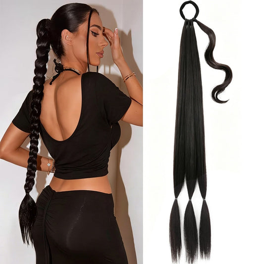 🔥Hot Sale 49% OFF - 💇‍♀️DIY Long Braid Ponytail Extension with Elastic Tie✨